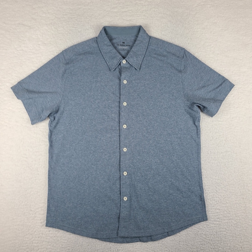 The Normal Brand Shirt Mens XL Blue Active Puremeso Button Up Short Sleeve